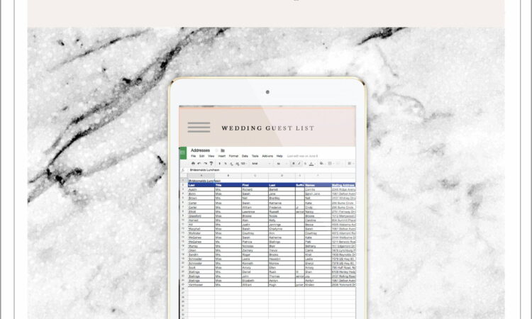 Wedding Guest List Template Free Download