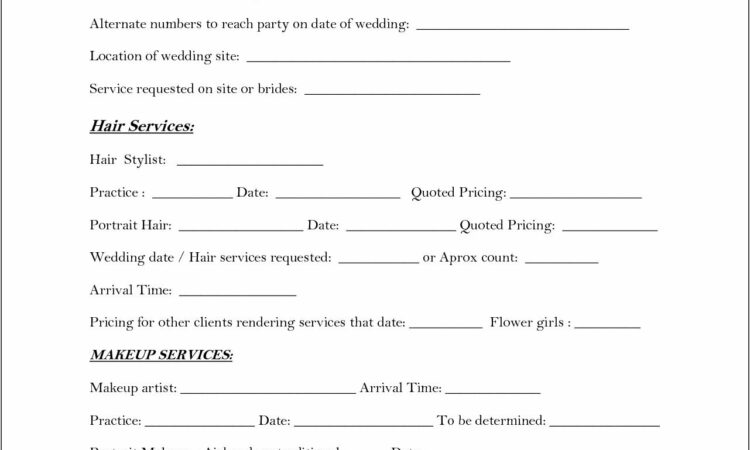 Wedding Hair And Makeup Contract Template