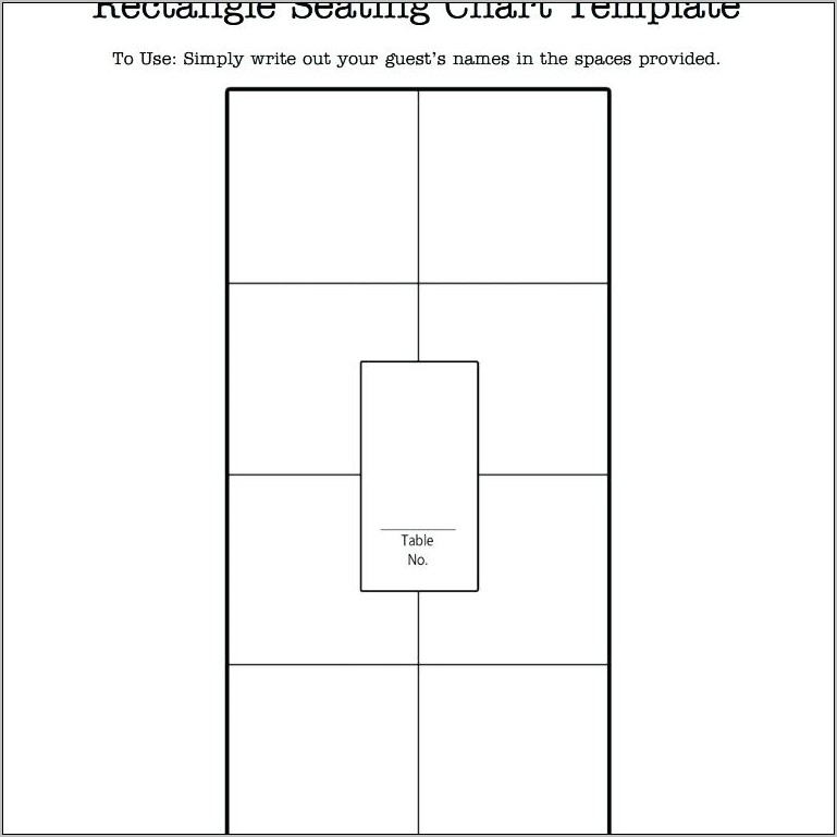 Wedding Head Table Seating Chart Template