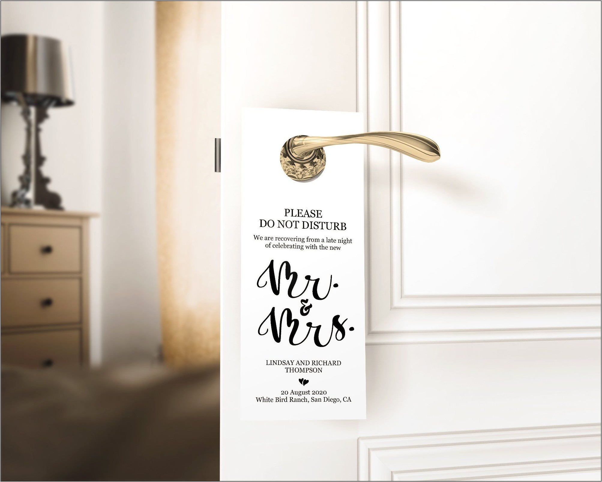 Wedding Hotel Door Hanger Template