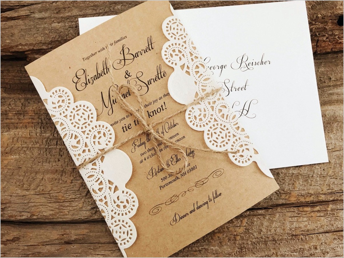 Wedding Invitation Card Rustic Design