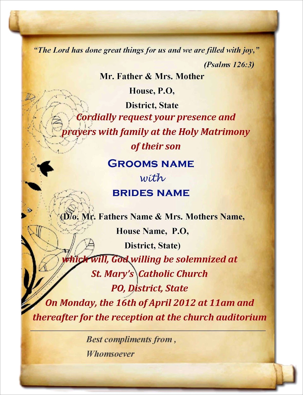 Wedding Invitation Card Template Indian