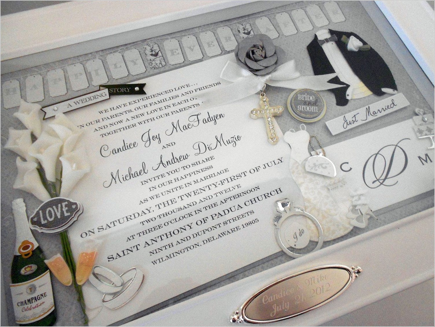 Wedding Invitation Engraved Keepsake