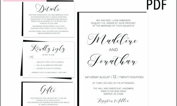 Wedding Invitation Hotel Insert Template