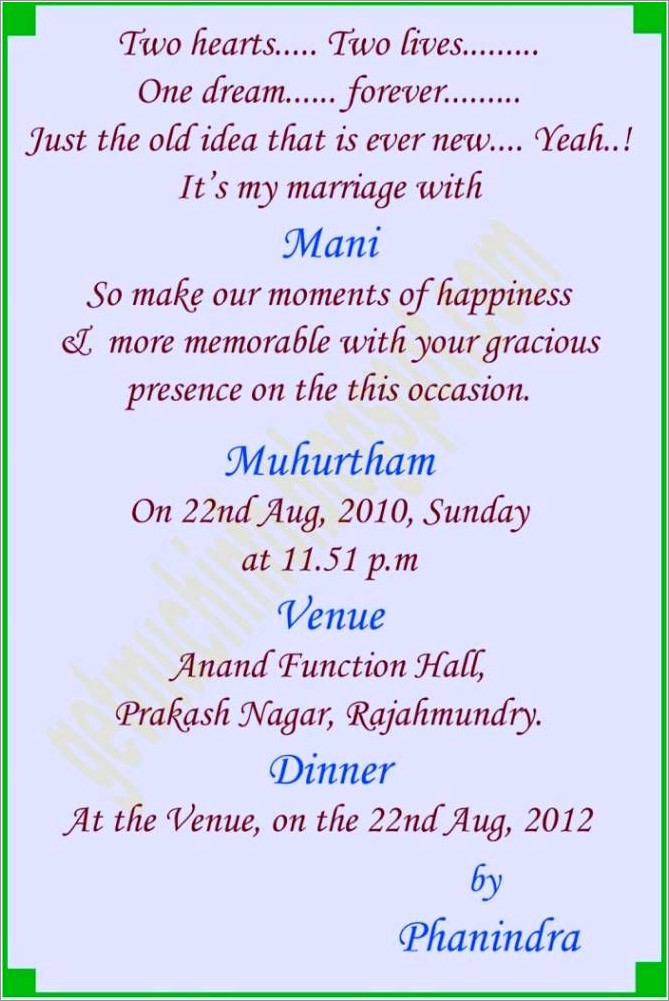 Wedding Invitation Message In Hindi