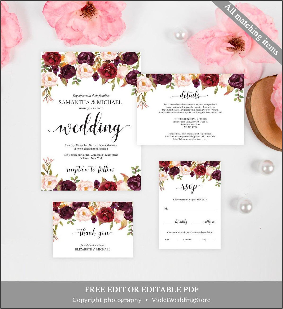 Wedding Invitation Template Printable