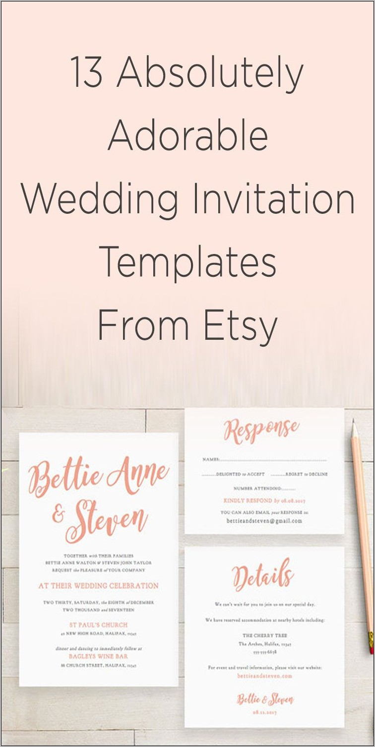 Wedding Invitation Templates Etsy