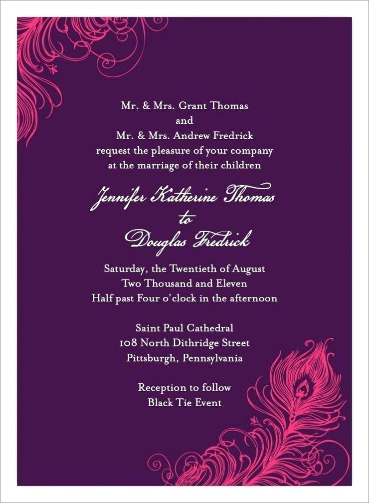 Wedding Invitation Templates For Sisters Marriage