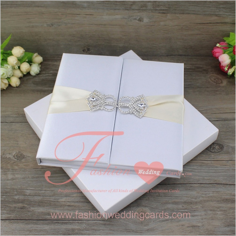 Wedding Invitation With Rhinestone Buckle