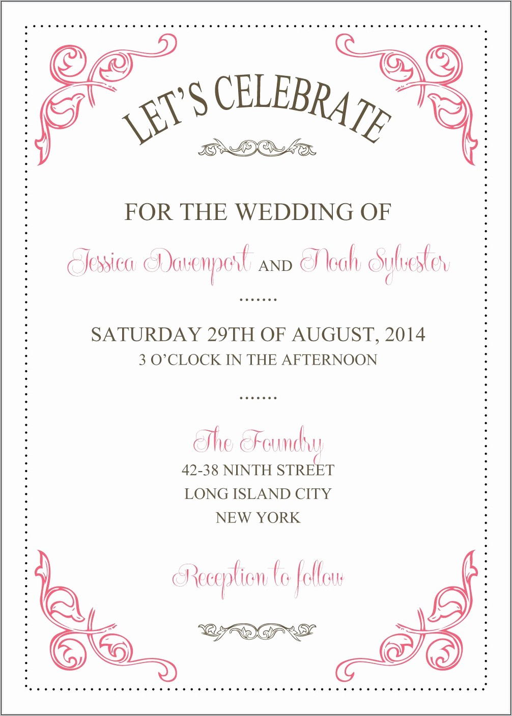 Wedding Invitations Free Templates For Word