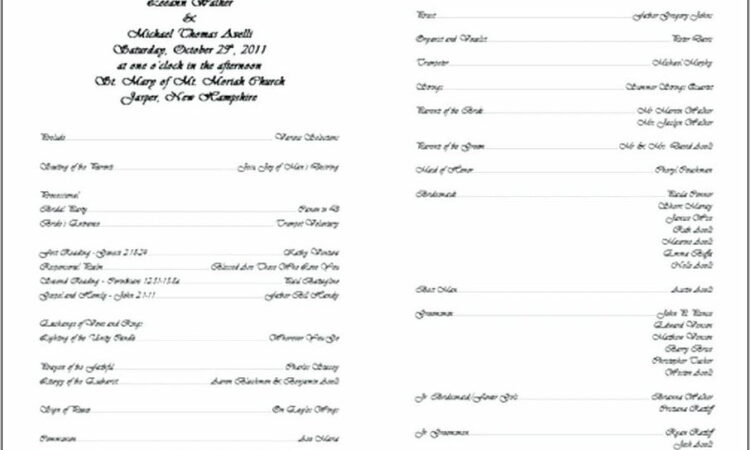 Wedding Mass Program Template Free