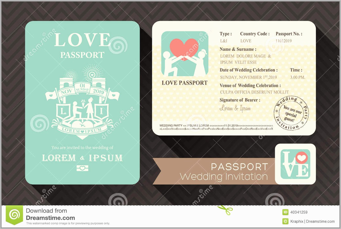 Wedding Passport Invitation Template Free