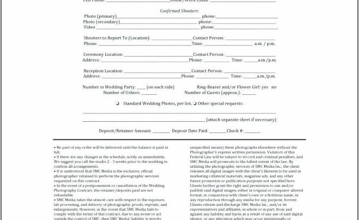 Wedding Photography Contract Template Australia