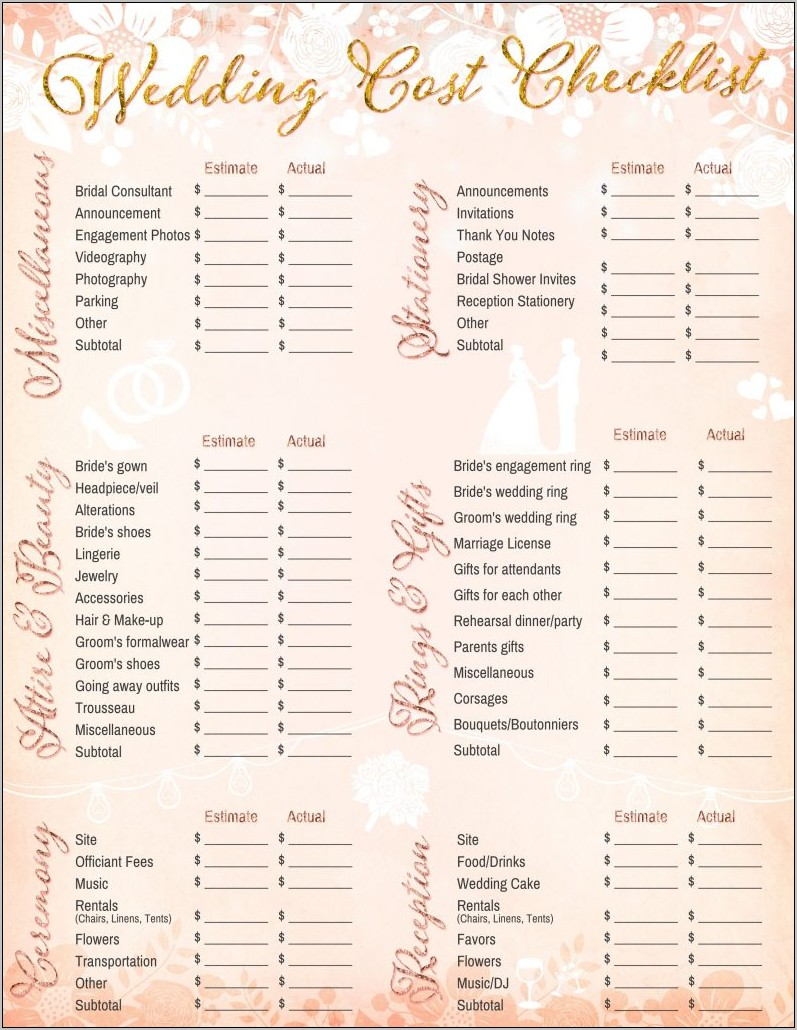 Wedding Planner Checklist Printable Uk