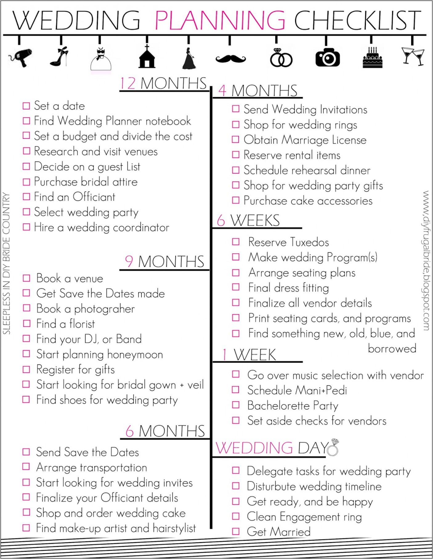 Wedding Planner Checklist Template Uk