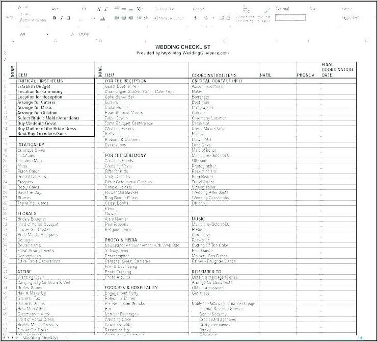 Wedding Planning Checklist Forms