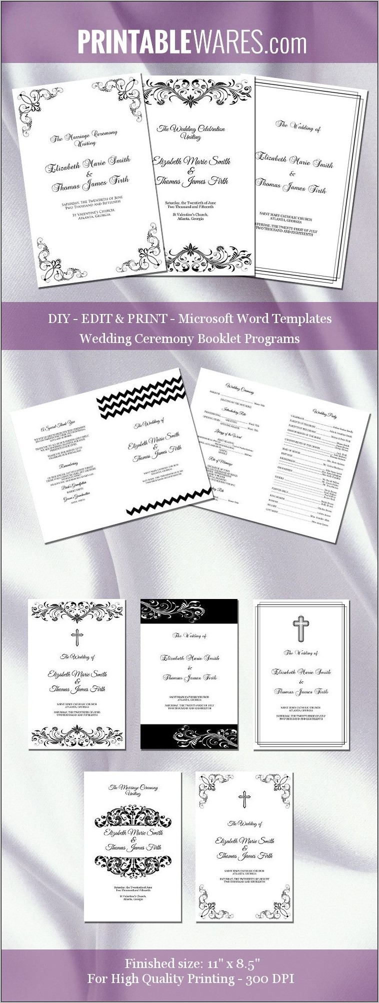 Wedding Program Booklet Templates