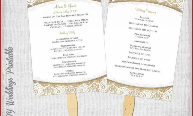 Wedding Program Fan Examples