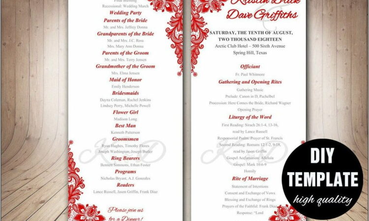 Wedding Program Template Download Word