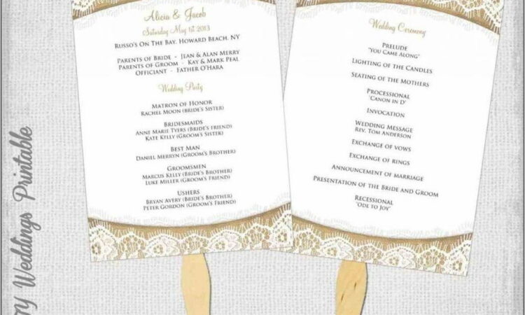 Wedding Program Template Free Word