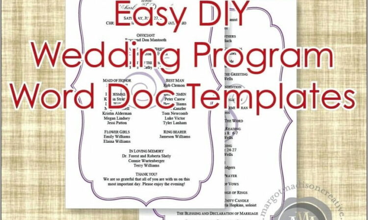 Wedding Program Template Microsoft Word Free