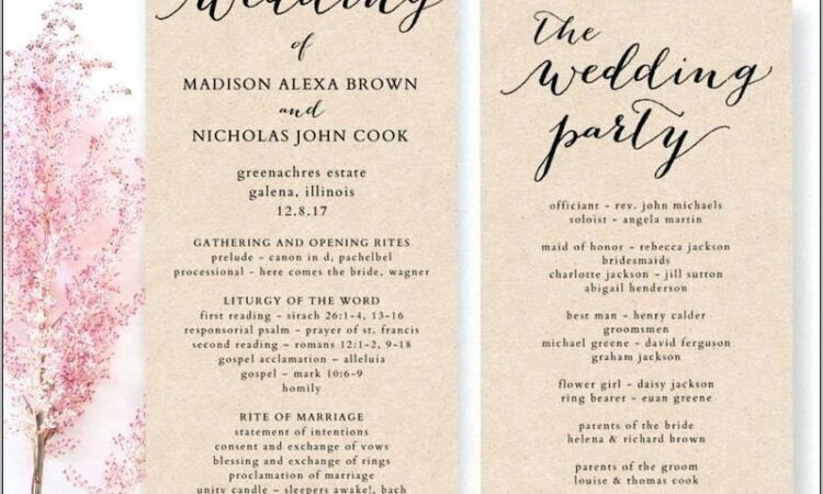 Wedding Program Template Word 2007