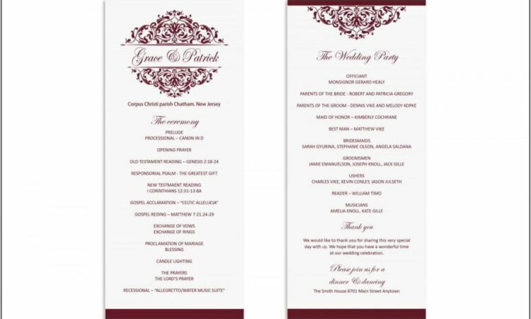 Wedding Program Templates Microsoft Word 2003