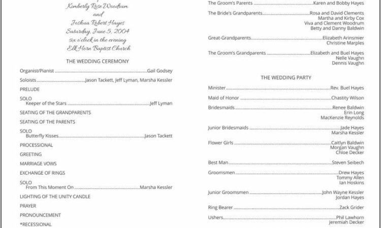 Wedding Programs Template Free