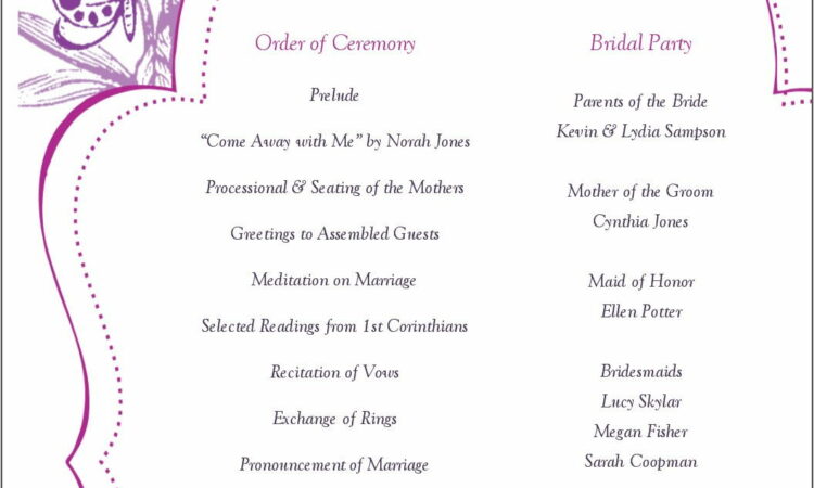 Wedding Programs Templates Free Microsoft Word