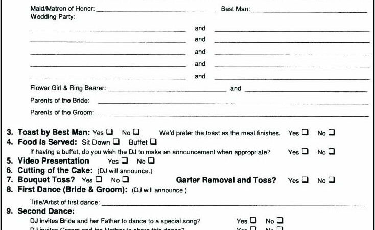 Wedding Reception Contract Template