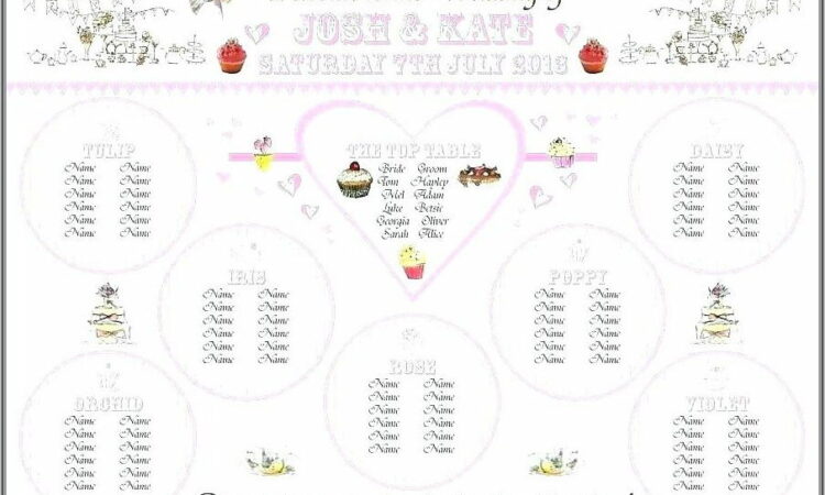 Wedding Reception Seating Chart Template Round Tables