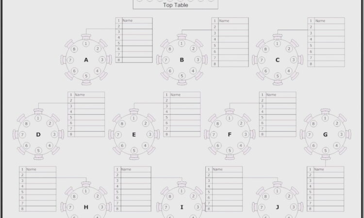 Wedding Reception Seating Template Free