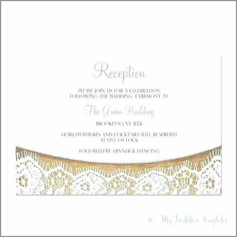 Wedding Reception Templates For Invitations