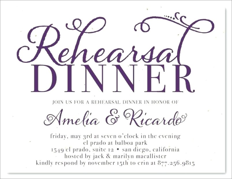 Wedding Rehearsal Dinner Invitations Templates Free