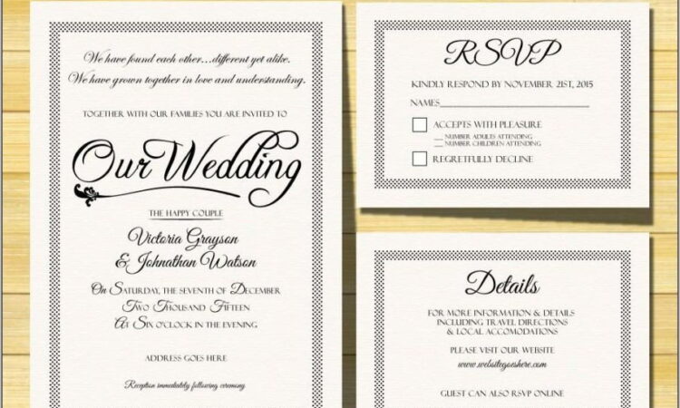 Wedding Rsvp Template Download