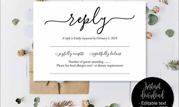 Wedding Rsvp Template Printable