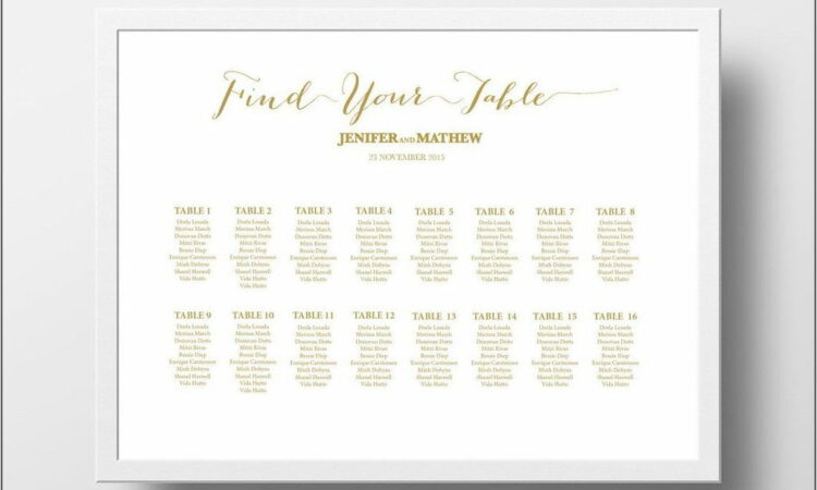 Wedding Seating Chart Poster Template