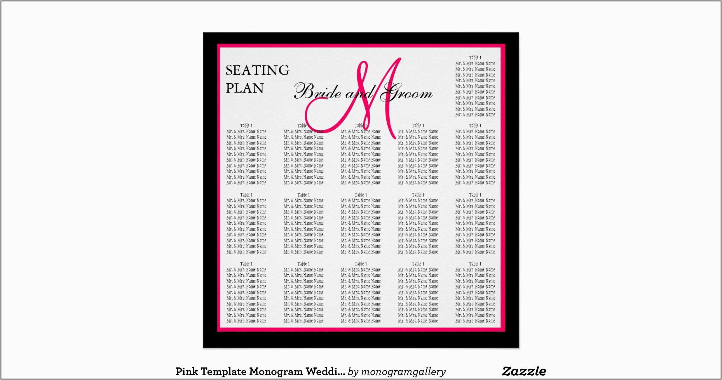 Wedding Seating Chart Poster Template Free