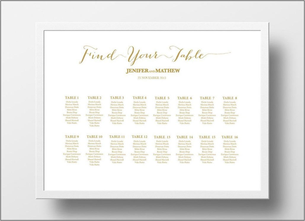 Wedding Seating Chart Poster Template