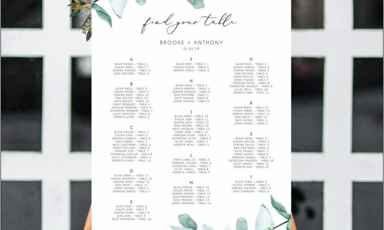 Wedding Seating Chart Template 15 Tables