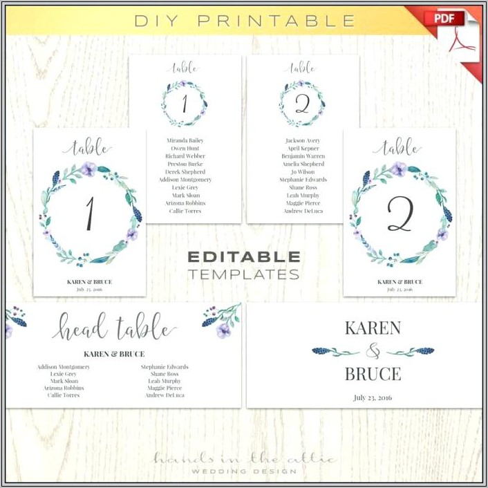Wedding Seating Chart Template 8 Per Table