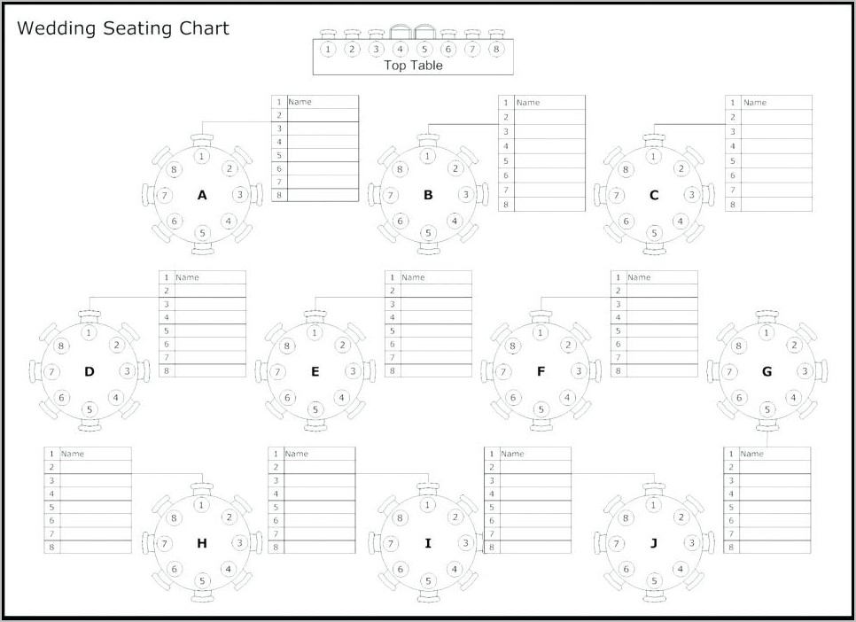 Wedding Seating Chart Template Online
