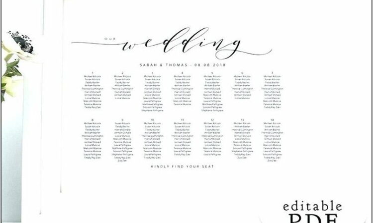 Wedding Seating Poster Template Free