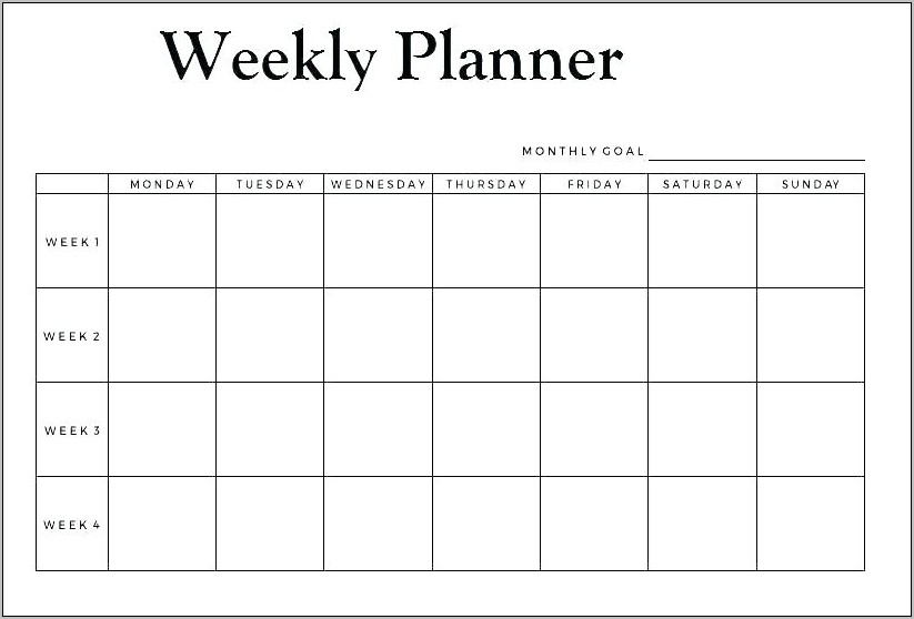 Weekly Employee Training Schedule Template