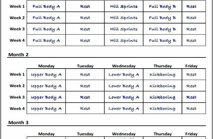 Weekly Exercise Log Template