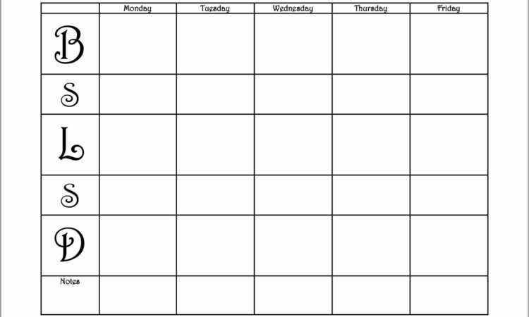 Weekly Fitness Planner Template