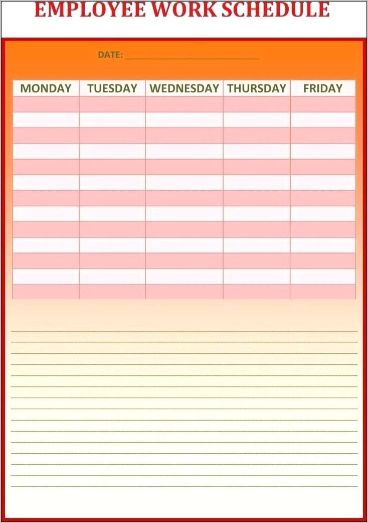 Weekly Labor Schedule Template