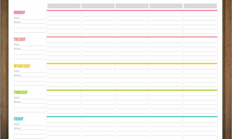 Weekly Lesson Plan Template Free Printable