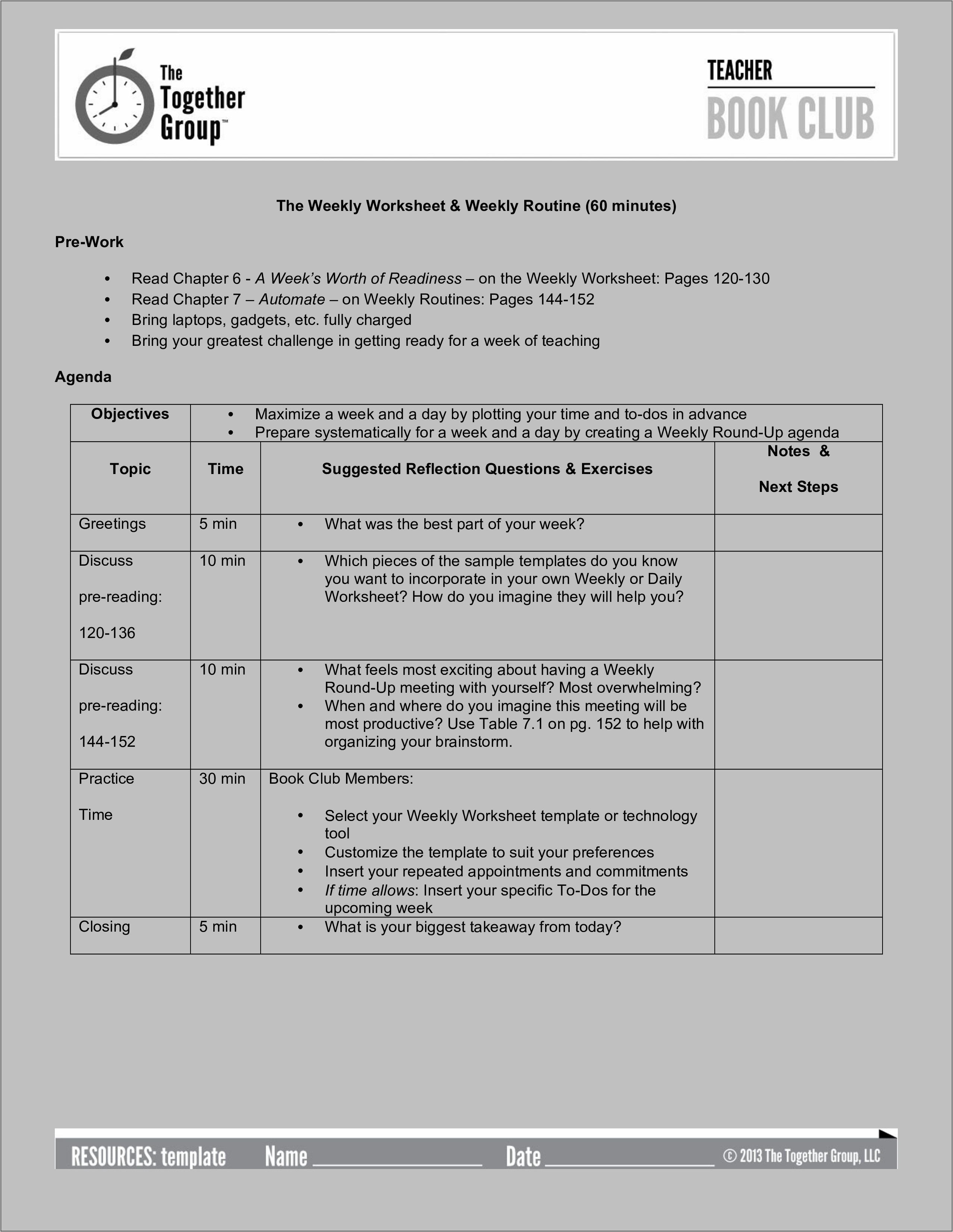 Weekly Meeting Agenda Templates