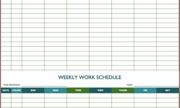 Weekly Schedule Template Free Printable